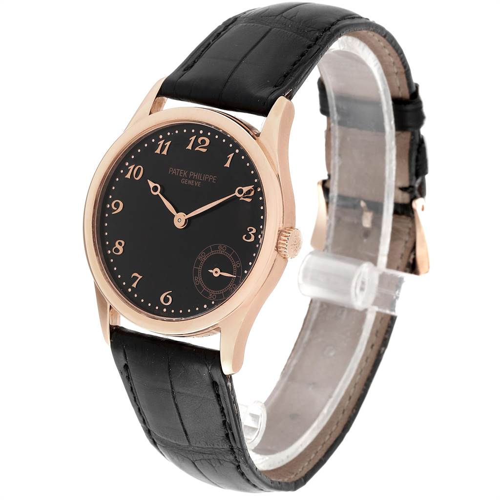 Patek Philippe Calatrava Rose Gold Black Dial Automatic Watch 5026R ...