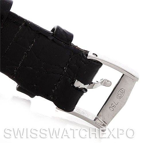 This image shows a close-up of the buckle and strap of a Vintage Patek Philippe watch from a side angle.