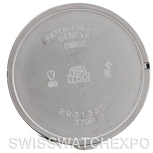 This image shows the inner case back of a Vintage Patek Philippe watch, displaying its engravings and hallmarks.