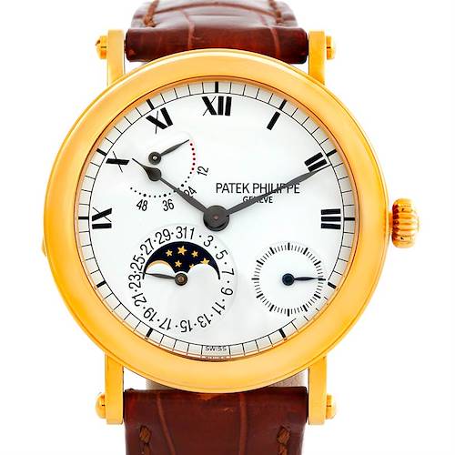 Photo of Patek Philippe Complications Power Reserve Moonphase Yellow Gold Watch 5054