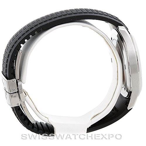 This side-view image shows the band, buckle, and case of the Patek Philippe Aquanaut 5167A Men's Stainless Steel Black Dial 5167A Men's Stainless Steel Black Dial watch.