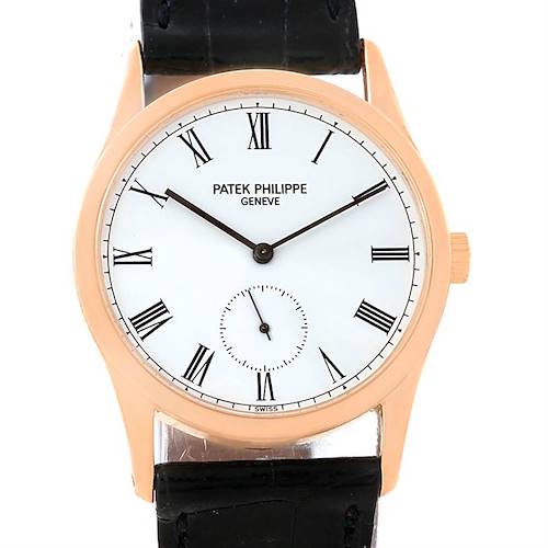 Photo of Patek Philippe Calatrava 18k Rose Gold Mens Watch 3796R Pouch Papers