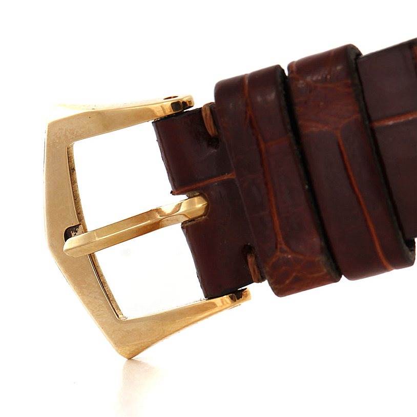 The image shows the buckle and part of the leather strap of a Vintage Patek Philippe watch.