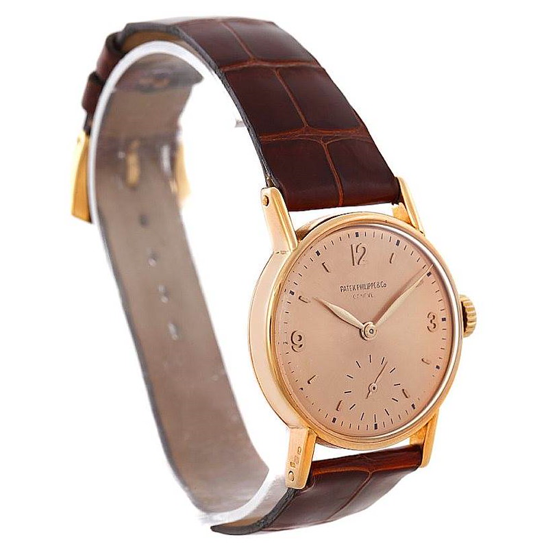 Patek Philippe Calatrava 18k Rose Gold Vintage Mens Watch 534 SwissWatchExpo