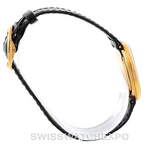 The image shows a side view of the Patek Philippe Golden Ellipse 3948 Men's Yellow Gold White Dial 3948 Men's Yellow Gold White Dial watch, highlighting the case, strap, and clasp.