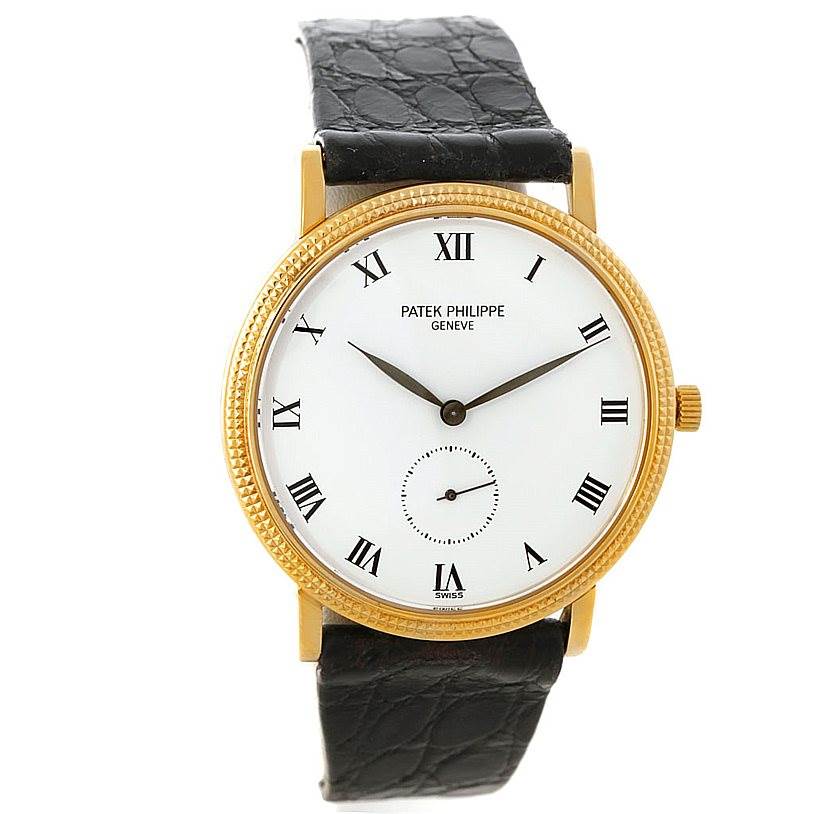 Patek Philippe Calatrava Hobnail Bezel 18k Yellow Gold Watch 3919 ...