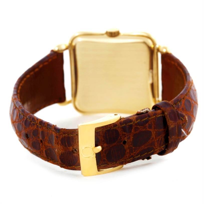 The image shows the back case and leather strap of a Vintage Patek Philippe watch.