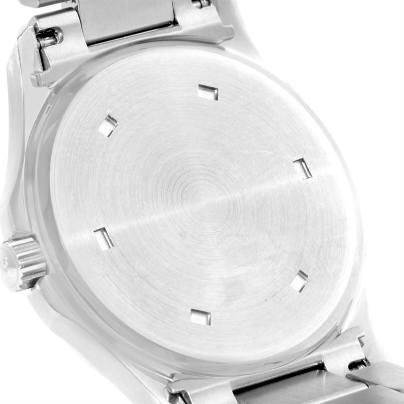 The image shows the back case and part of the bracelet of a Patek Philippe Aquanaut 4960/1A-001 Women's Stainless Steel Black Dial 4960/1A-001 Women's Stainless Steel Black Dial watch, viewed from a rear angle.