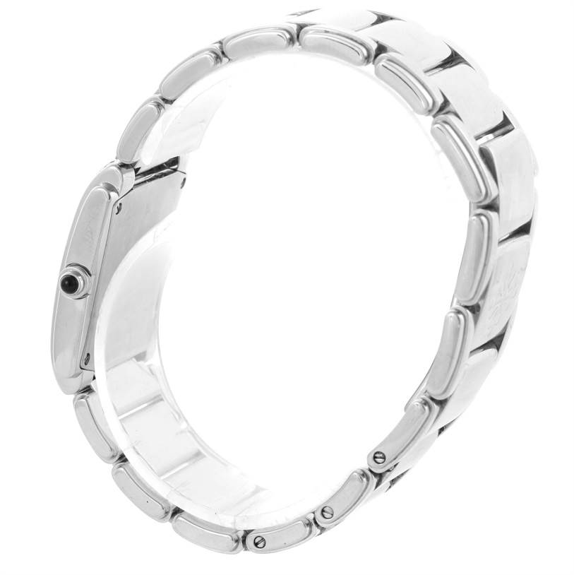 This image shows the side view of the bracelet and clasp of the Patek Philippe Twenty-4 4910/10A-011 Women's Stainless Steel Silver Dial 4910/10A-011 Women's Stainless Steel Silver Dial watch.