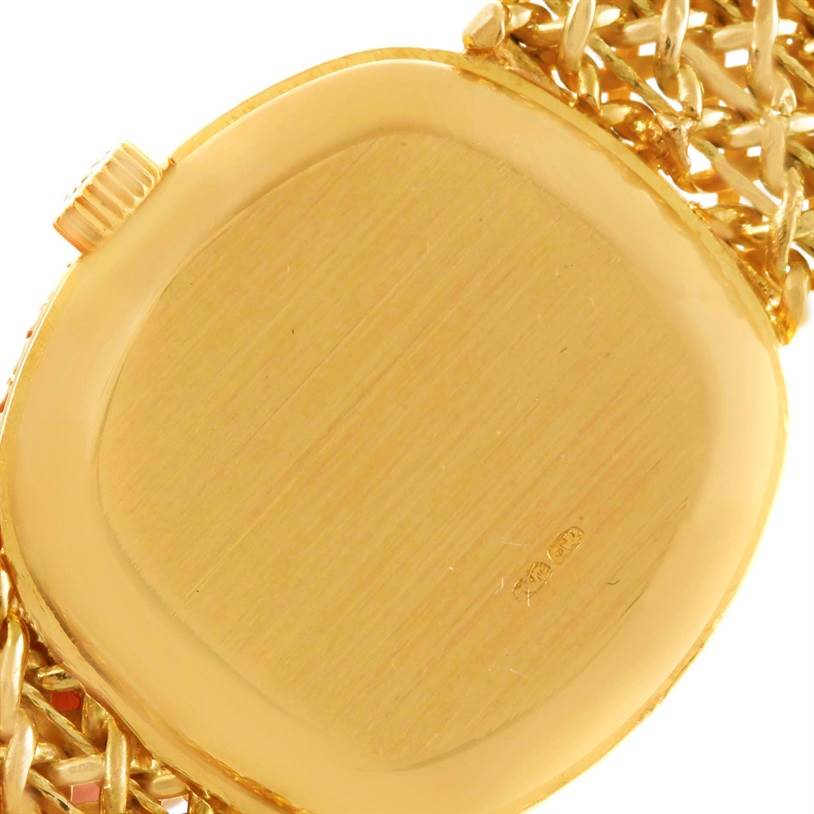 The image shows the back case and part of the crown of a Vintage Patek Philippe watch.