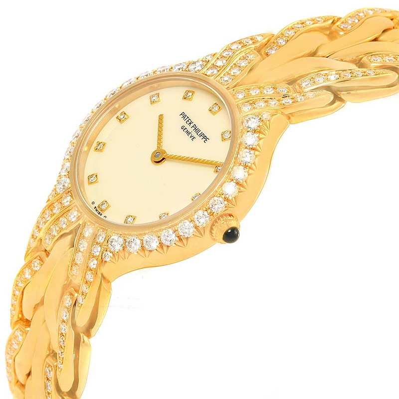 Patek Philippe La Flamme 18k Yellow Gold Diamond Ladies Watch 4816 ...