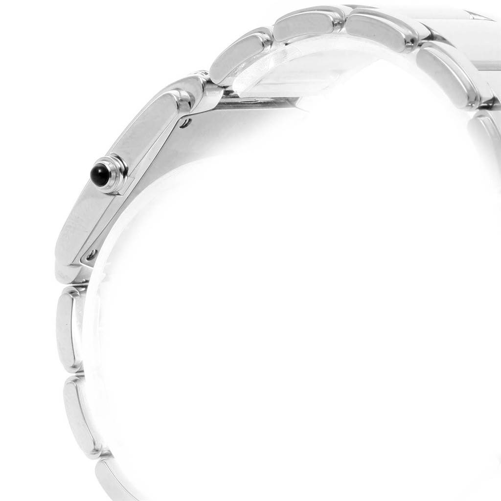 The image shows the side view of the bracelet and the crown of the Patek Philippe Twenty-4 4910/10A-010 Women's Stainless Steel Grey Dial 4910/10A-010 Women's Stainless Steel Grey Dial watch.