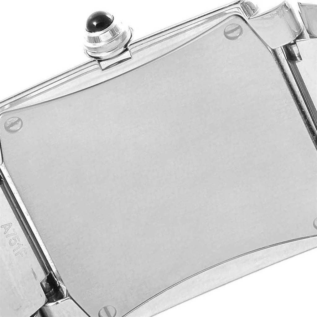 The image shows the back case and crown of the Patek Philippe Twenty-4 4910/10A-010 Women's Stainless Steel Grey Dial 4910/10A-010 Women's Stainless Steel Grey Dial watch.