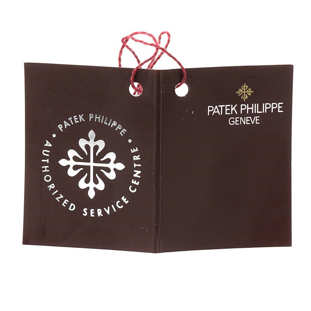 This image shows a Patek Philippe Authorized Service Centre tag for the Twenty-4 model.