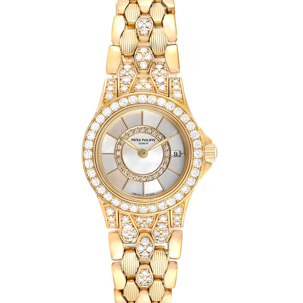 Patek Philippe Neptune Yellow Gold Diamond Ladies Watch 4881-120 ...