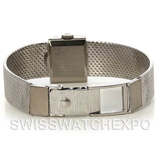 This image shows the back view of a Vintage Patek Philippe watch, focusing on the bracelet and clasp.
