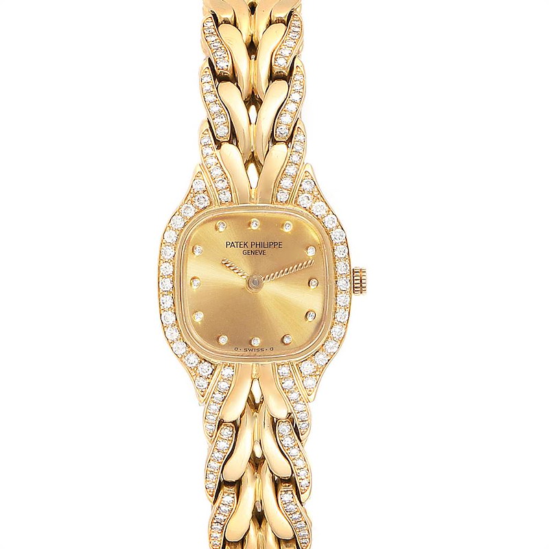 Patek Philippe La Flamme 18k Yellow Gold Diamond Ladies Watch 4715 SwissWatchExpo