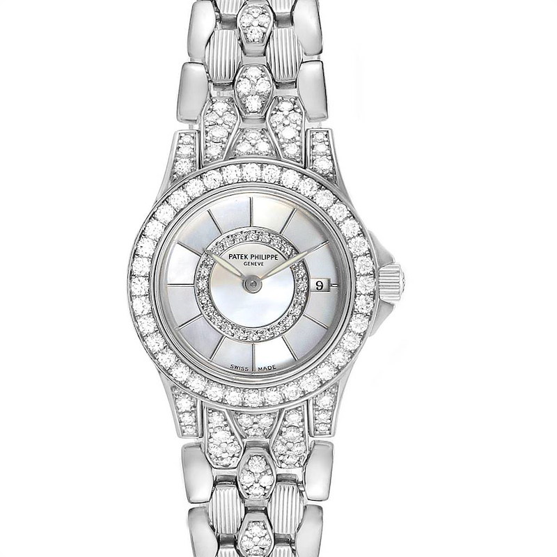 Patek Philippe Neptune White Gold Diamond Ladies Watch 4881 SwissWatchExpo
