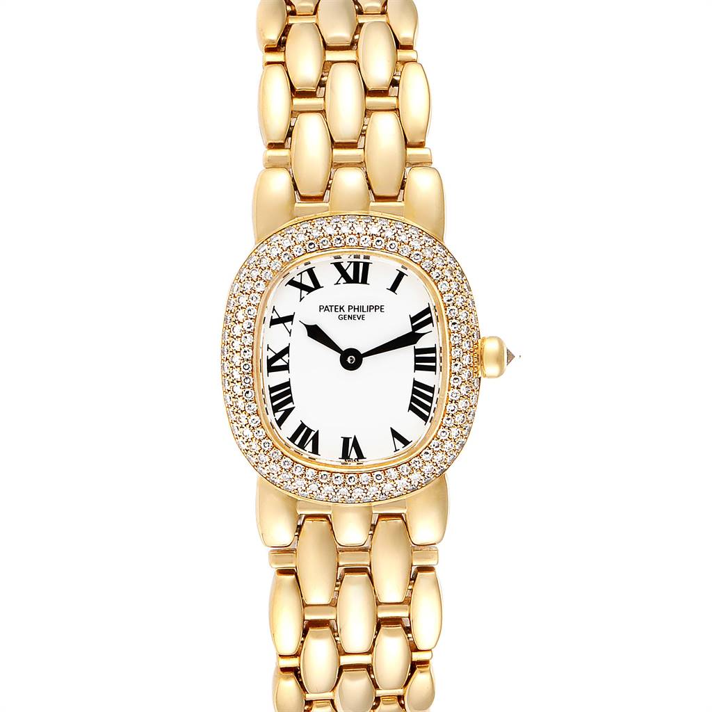 Patek Philippe Golden Ellipse Yellow Gold Diamond Ladies Watch 4831 ...