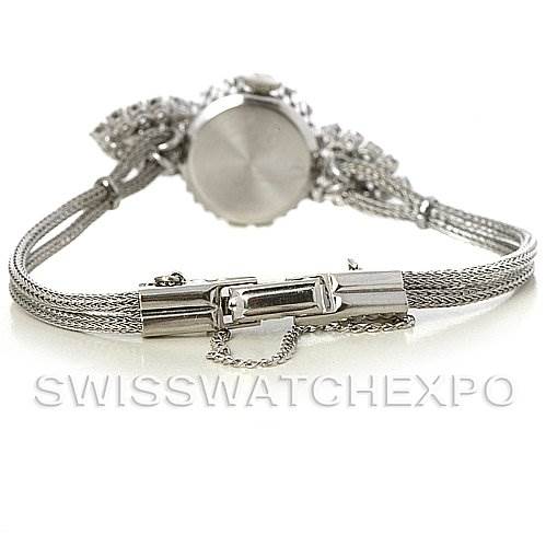 This image shows the back view of a Vintage Patek Philippe watch, highlighting its mesh bracelet and clasp.