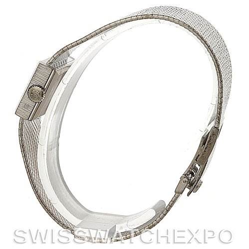 This image shows the side view of a Vintage Patek Philippe watch, highlighting the strap, clasp, and part of the crown.