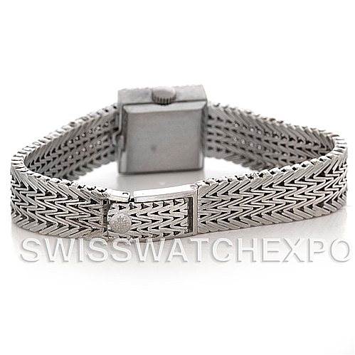 The image shows the backside of a Vintage Patek Philippe watch, focusing on the bracelet and clasp.