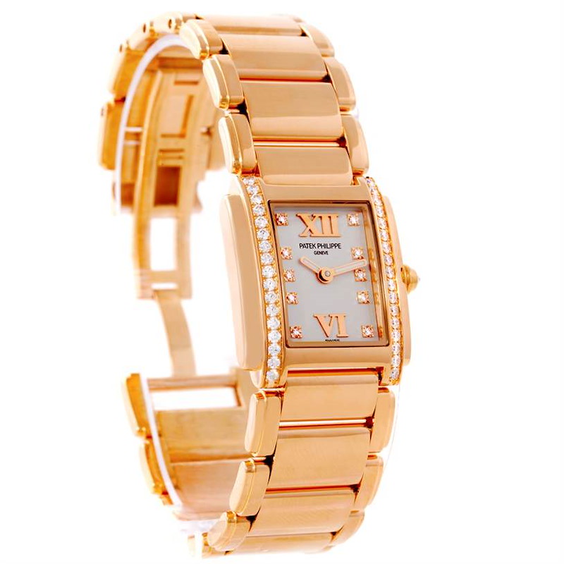Patek Philippe Twenty-4 Small 18K Rose Gold Diamond Watch 4908/11R SwissWatchExpo