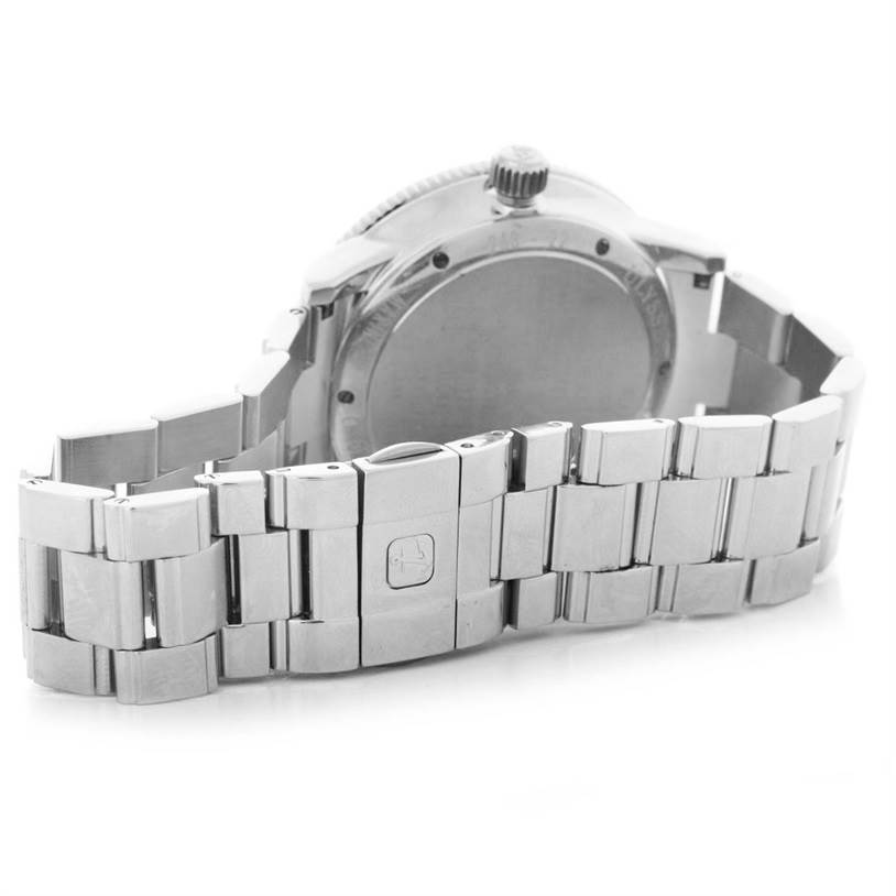 The image shows the back and partially open stainless steel bracelet of the Ulysse Nardin Marine 263 - 22 Men's Stainless Steel Silver Dial 263 - 22 Men's Stainless Steel Silver Dial model watch.