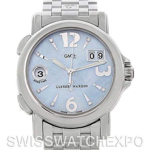 Ulysse Nardin Dual Time Ladies Steel Watch 223 22