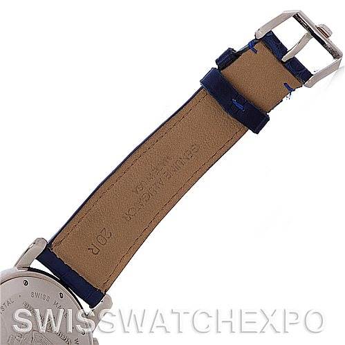 This image shows the back view of a Ulysse Nardin 223-88-7 Men's Stainless Steel Blue Dial 223-88-7 Men's Stainless Steel Blue Dial 223-88 GMT Big Date 40mm Men's Watch, focusing on the strap and buckle.