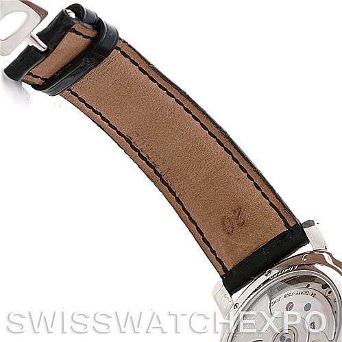 The image shows the back view of the band and partial case of the Ulysse Nardin 329-80 Men's Platinum Silver Dial 329-80 Men's Platinum Silver Dial GMT Perpetual Platinum 329-80 Limited Edition Men's Watch.