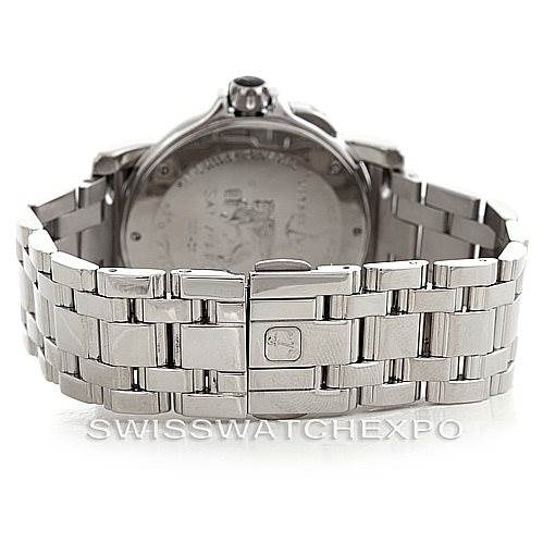 This image shows the back view and clasp of the stainless steel bracelet of the Ulysse Nardin 203-22 Men's Stainless Steel Silver Dial 203-22 Men's Stainless Steel Silver Dial San Marco GMT Mens Watch 203-22 model.