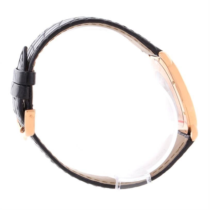 The image shows a side view of the Cartier Ronde W6800251 Men's Rose Gold Silver Dial W6800251 Men's Rose Gold Silver Dial watch, highlighting the strap and side profile of the case.