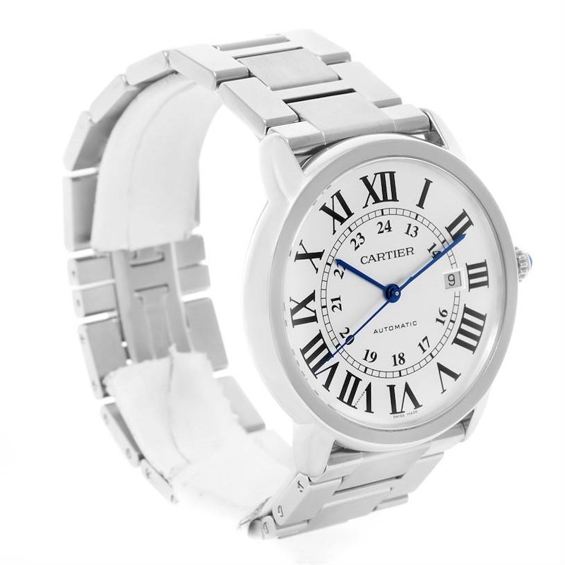 Cartier Ronde Solo Automatic Steel Date Mens Watch W6701011 SwissWatchExpo