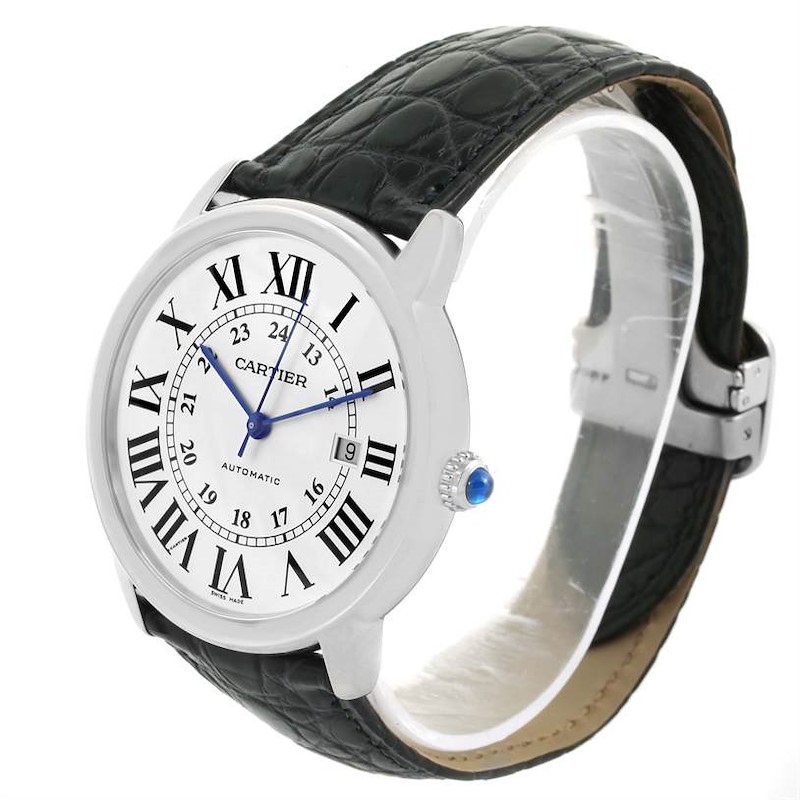 Cartier Ronde Solo Silver Dial Stainless Steel Date Watch W6701010 SwissWatchExpo