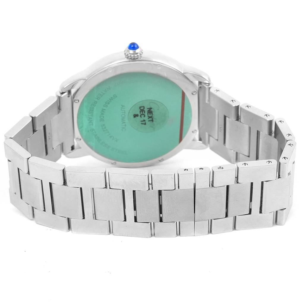 This image shows the back and metal bracelet of the Cartier Ronde W6701011 Men
s Stainless Steel Silver Dial W6701011 Men
s Stainless Steel Silver Dial watch at a rear angle.