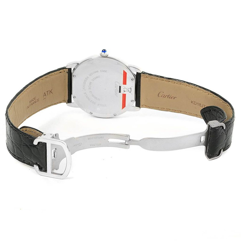 Cartier Ronde Solo Large Steel Black Strap Unisex Watch W6700255 | SwissWatchExpo