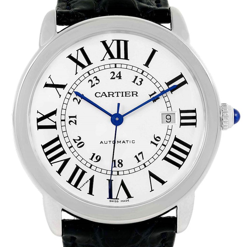 Cartier Ronde Solo XL Silver Dial Stainless Steel Date Watch W6701010 SwissWatchExpo