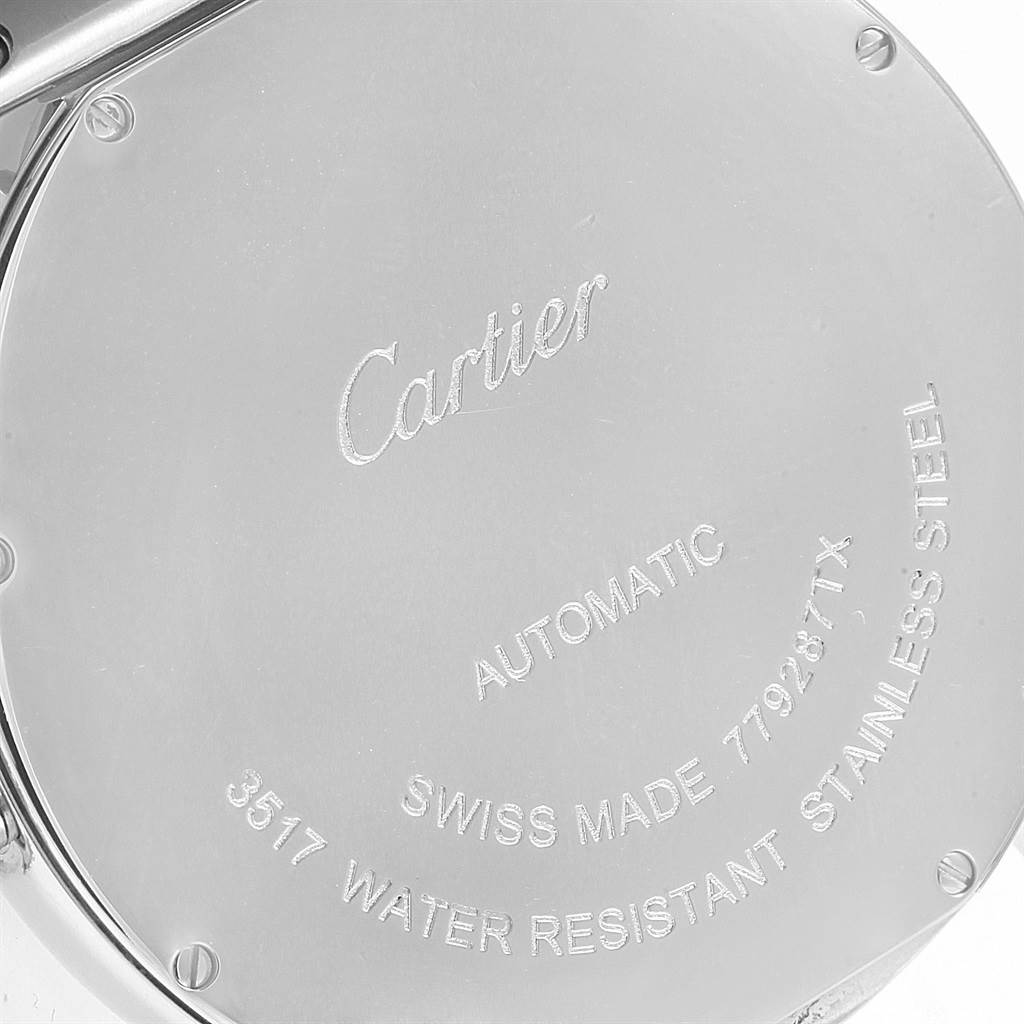 The image shows the engraved case back of a Ronde model by Cartier.