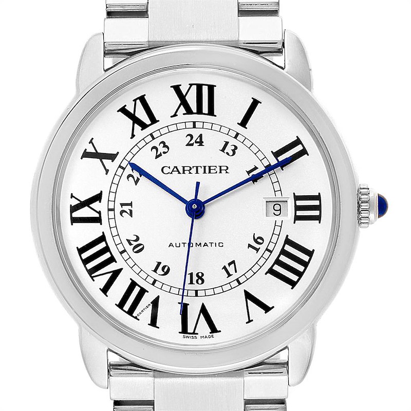 Cartier Ronde Solo XL Automatic Steel Mens Watch W6701011 SwissWatchExpo