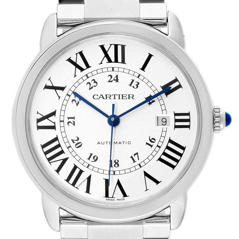 Cartier Ronde Solo XL Automatic Steel Mens Watch W6701011 Box Papers SwissWatchExpo