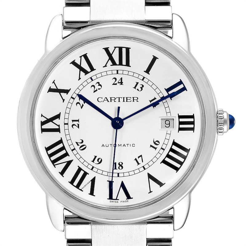 Cartier Ronde Solo XL 42mm Automatic Steel Mens Watch W6701011 SwissWatchExpo