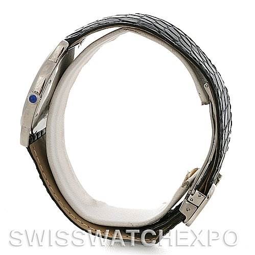 The image shows a side view of the Cartier Ronde W6700255 Men's Stainless Steel Silver Dial W6700255 Men's Stainless Steel Silver Dial watch, highlighting the crown, strap, and side profile of the case.