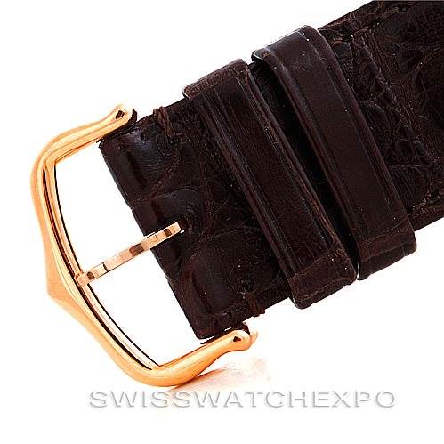 The image shows the buckle and strap end of the Cartier Ronde W6800251 Men's Rose Gold Silver Dial W6800251 Men's Rose Gold Silver Dial watch from a close-up angle.