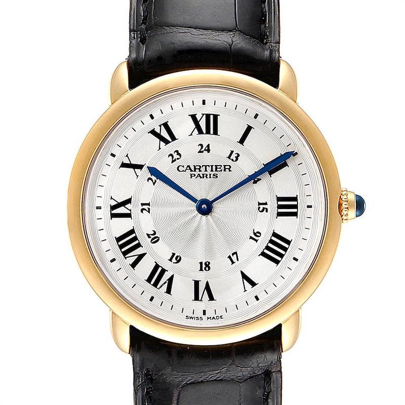 Cartier Ronde Louis Privee Collection CPCP Yellow Gold Mechanical Mens Watch SwissWatchExpo