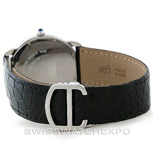 The image shows the back angle of a Cartier Ronde W6700255 Men's Stainless Steel Silver Dial W6700255 Men's Stainless Steel Silver Dial watch, highlighting the strap and buckle.