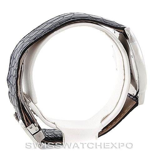 The image shows the side view of a Cartier Ronde W6700255 Men's Stainless Steel Silver Dial W6700255 Men's Stainless Steel Silver Dial watch, highlighting its strap and clasp.