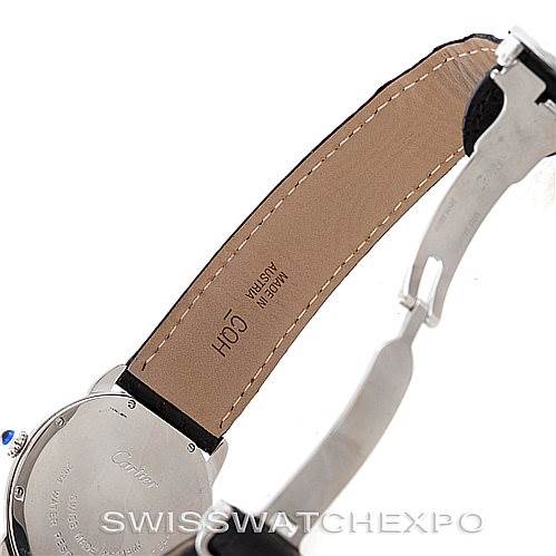 The image shows the strap and back of the case of a Ronde model watch by Cartier.
