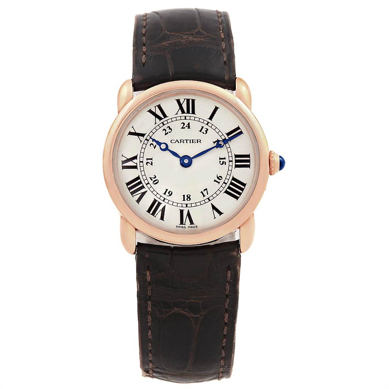 Cartier Ronde Louis Rose Gold Brown Strap Ladies Watch W6800151 ...