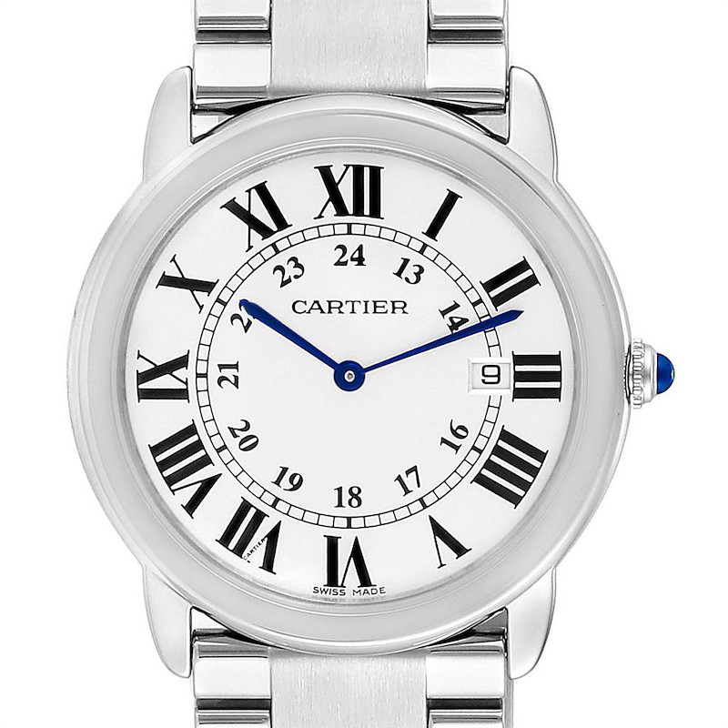 Cartier Ronde Solo Large Stainless Steel Mens Watch W6701005 SwissWatchExpo